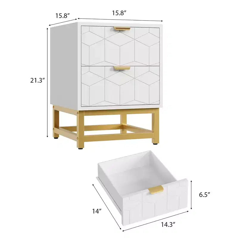 Commode à 2 tiroirs, petite commode, commode de chambre à coucher, salon,