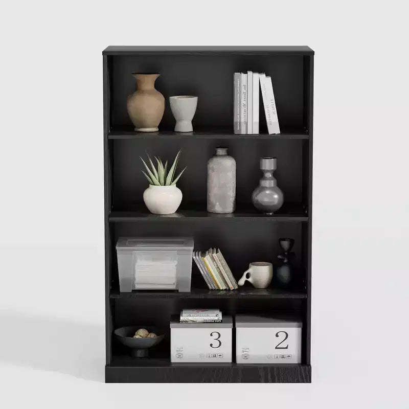 PexFix Armoire de rangement sans porte en bois 49x31x16, bibliothèque et armoire de bureau pour cuisine, chambre à coucher, entrée, salon, salle à manger, noir