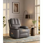 Fauteuil inclinable pivotant manuel surdimensionné GustoWave avec chauffage et massage, canapé inclinable pivotant rembourré en similicuir pour adultes