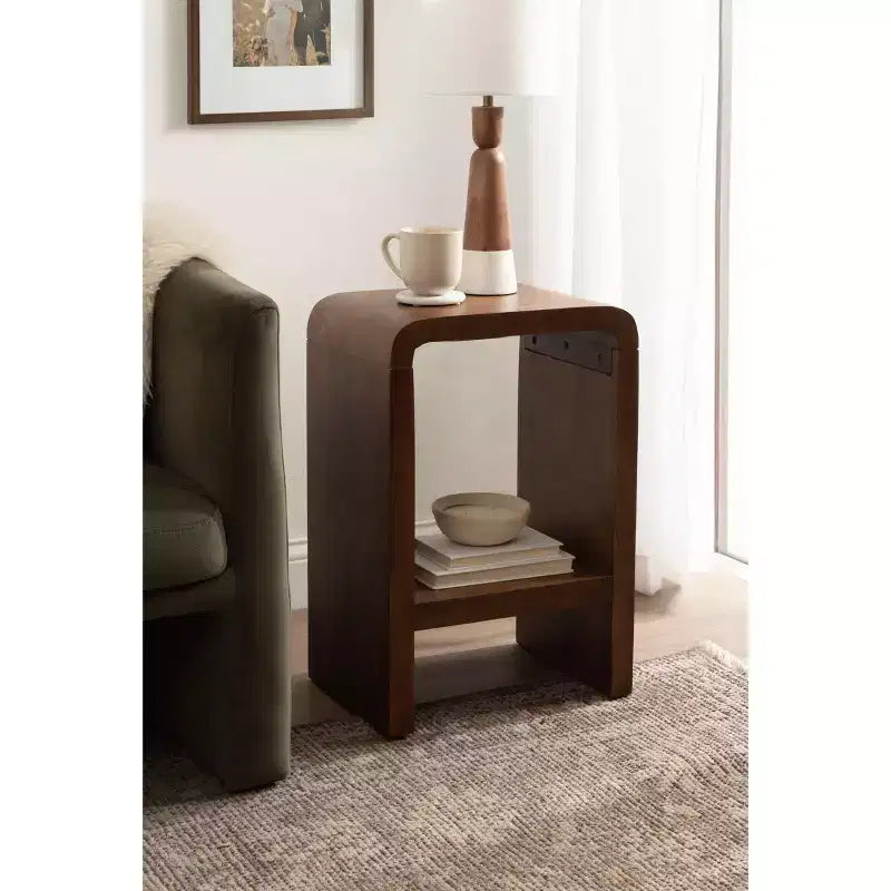 Table d'appoint Kate and Laurel Reddy Radius Arch, 16x12x24, Noyer Brun