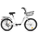 Vélo Okak 20 pouces pour enfant avec cadre en acier léger, vélos cruiser pour enfants avec frein à rétropédalage et frein en V, mini-vélo avec protège-chaîne et porte-bagages arrière