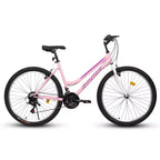 VTT Okak 24/26 pouces avec cadre en acier au carbone, vélo adulte avec système 21 vitesses et double frein en V, vélo de saleté pour adultes et adolescents