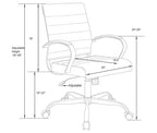 HomeStock Fauteuils de bureau pivotants, hauteur fixe de 23 po, en similicuir beige