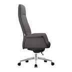 Chaise de bureau ergonomique HomeStock, hauteur fixe 94 cm, revêtement en similicuir noir, avec support lombaire