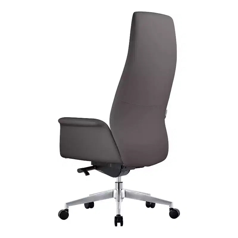 Chaise de bureau ergonomique HomeStock, hauteur fixe 94 cm, revêtement en similicuir noir, avec support lombaire
