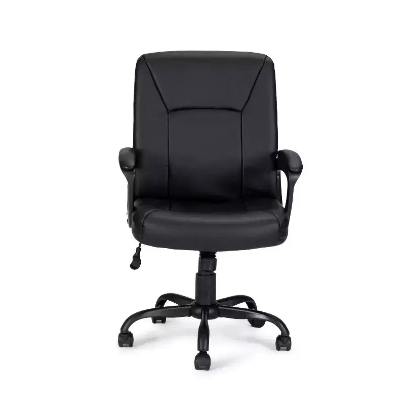 Chaise de bureau ergonomique HomeStock, réglable en hauteur, avec assise en similicuir doré et pivotante, 116,84 cm de hauteur