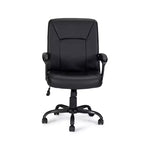 Chaise de bureau ergonomique HomeStock, réglable en hauteur, avec assise en similicuir doré et pivotante, 116,84 cm de hauteur