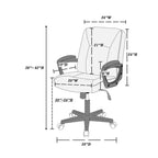 Chaise de bureau ergonomique HomeStock, réglable en hauteur, avec assise en similicuir doré et pivotante, 116,84 cm de hauteur