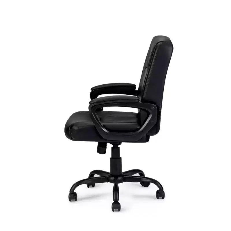 Chaise de bureau ergonomique HomeStock, réglable en hauteur, avec assise en similicuir doré et pivotante, 116,84 cm de hauteur