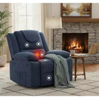 Fauteuil inclinable de chambre d'enfant GustoWave, fauteuil inclinable berçant pivotant à 306° avec massage vibrant et chauffage pour salon/chambre à coucher