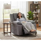 Fauteuil inclinable de chambre d'enfant GustoWave, fauteuil inclinable berçant pivotant à 306° avec massage vibrant et chauffage pour salon/chambre à coucher