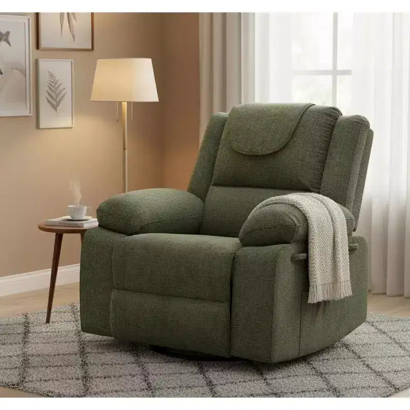 Fauteuil inclinable de chambre d'enfant GustoWave, fauteuil inclinable berçant pivotant à 306° avec massage vibrant et chauffage pour salon/chambre à coucher
