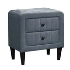 Table de chevet Royal Hampton, 2 tiroirs, 56 cm, lin brossé gris ardoise