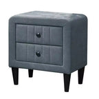 Table de chevet Royal Hampton, 2 tiroirs, 56 cm, lin brossé gris ardoise