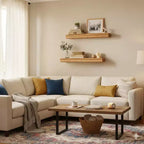 FurnitureR Lot de 2 étagères flottantes, étagères murales en MDF ton bois naturel pour la décoration et le rangement de la maison, parfaites pour la chambre, le salon, la salle de bain, la cuisine