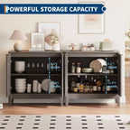 31,5" Buffet cannelé moderne avec 2 portes - Bahut du milieu du siècle, meuble de bar et console pour cuisine, salle à manger, entrée