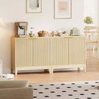 31,5" Buffet cannelé moderne avec 2 portes - Bahut du milieu du siècle, meuble de bar et console pour cuisine, salle à manger, entrée