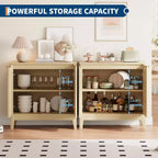 31,5" Buffet cannelé moderne avec 2 portes - Bahut du milieu du siècle, meuble de bar et console pour cuisine, salle à manger, entrée