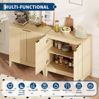 31,5" Buffet cannelé moderne avec 2 portes - Bahut du milieu du siècle, meuble de bar et console pour cuisine, salle à manger, entrée