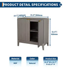 31,5" Buffet cannelé moderne avec 2 portes - Bahut du milieu du siècle, meuble de bar et console pour cuisine, salle à manger, entrée
