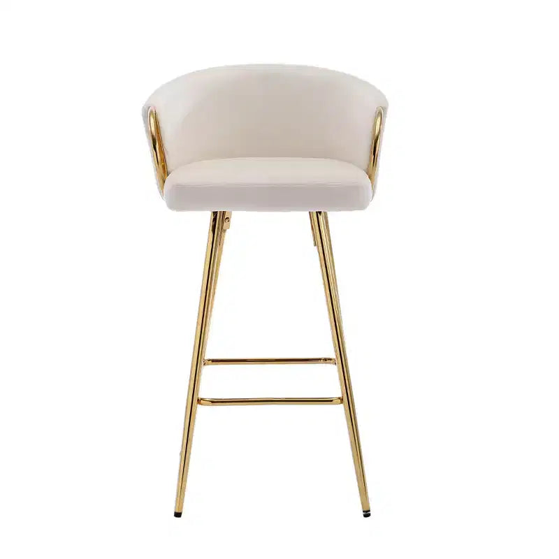 Okak Lot de 2 tabourets de bar de 30 pouces hauteur comptoir, tabourets de bar rembourrés avec repose-pieds chromé et dossier en velours, chaises de bar pour cuisine