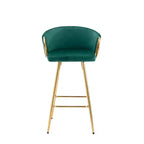 Okak Lot de 2 tabourets de bar de 30 pouces hauteur comptoir, tabourets de bar rembourrés avec repose-pieds chromé et dossier en velours, chaises de bar pour cuisine