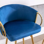 Okak Lot de 2 tabourets de bar de 30 pouces hauteur comptoir, tabourets de bar rembourrés avec repose-pieds chromé et dossier en velours, chaises de bar pour cuisine