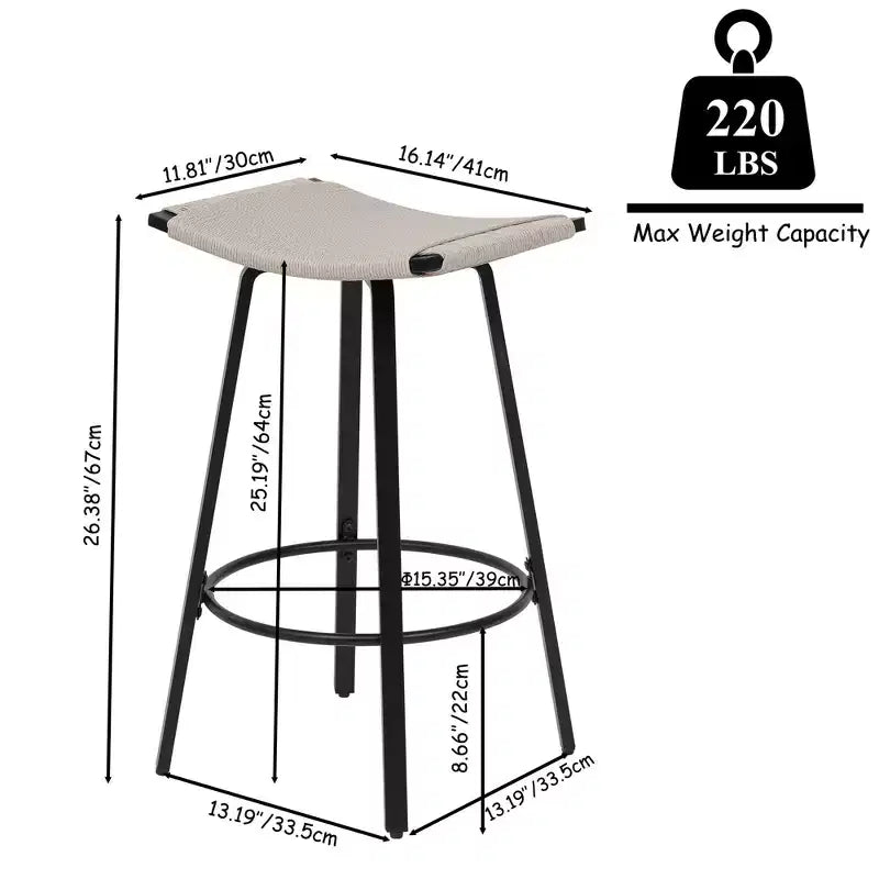 Okak 26Ensemble de 2 tabourets de bar pivotants modernes, tabourets de bar rembourrés hauteur comptoir avec dossier, chaises de bar pour îlot de cuisine