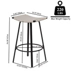 Okak 26Ensemble de 2 tabourets de bar pivotants modernes, tabourets de bar rembourrés hauteur comptoir avec dossier, chaises de bar pour îlot de cuisine