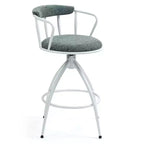 Okak 26Ensemble de 2 tabourets de bar pivotants modernes, tabourets de bar rembourrés hauteur comptoir avec dossier, chaises de bar pour îlot de cuisine