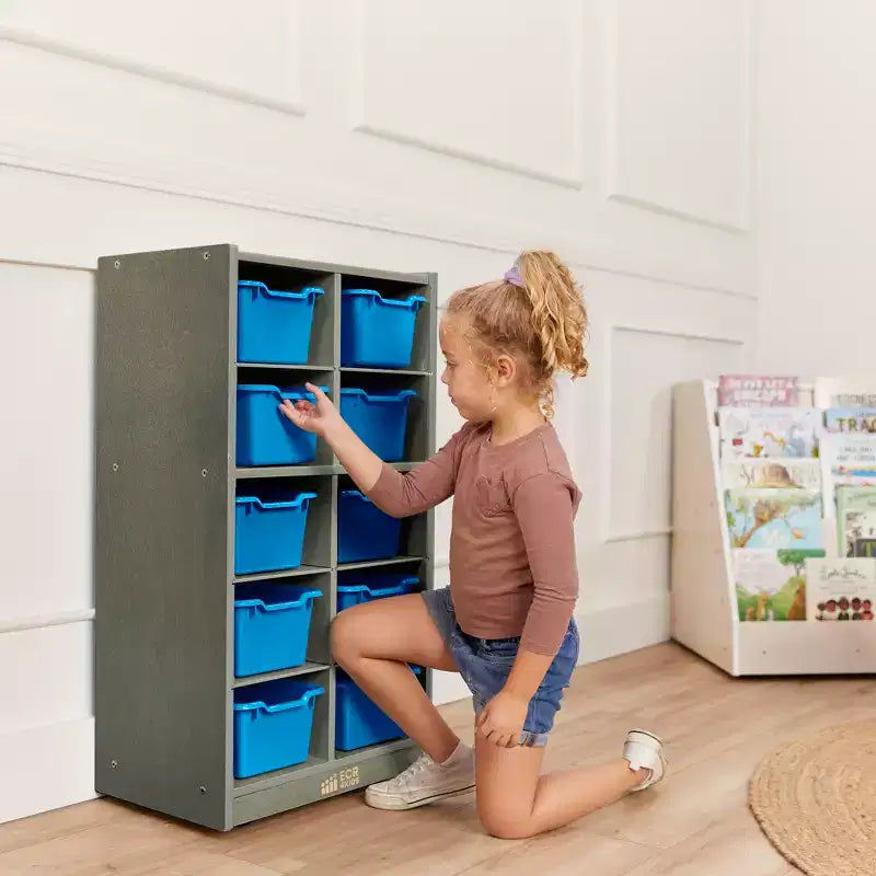 Meuble de rangement mobile ECR4Kids 10 casiers et 10 bacs à façade ouverte, 5x2, Mobilier pour enfants