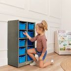 Meuble de rangement mobile ECR4Kids 10 casiers et 10 bacs à façade ouverte, 5x2, Mobilier pour enfants