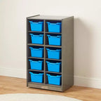 Meuble de rangement mobile ECR4Kids 10 casiers et 10 bacs à façade ouverte, 5x2, Mobilier pour enfants