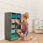 Meuble de rangement mobile ECR4Kids 10 casiers et 10 bacs à façade ouverte, 5x2, Mobilier pour enfants