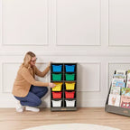 Meuble de rangement mobile ECR4Kids 10 casiers et 10 bacs à façade ouverte, 5x2, Mobilier pour enfants