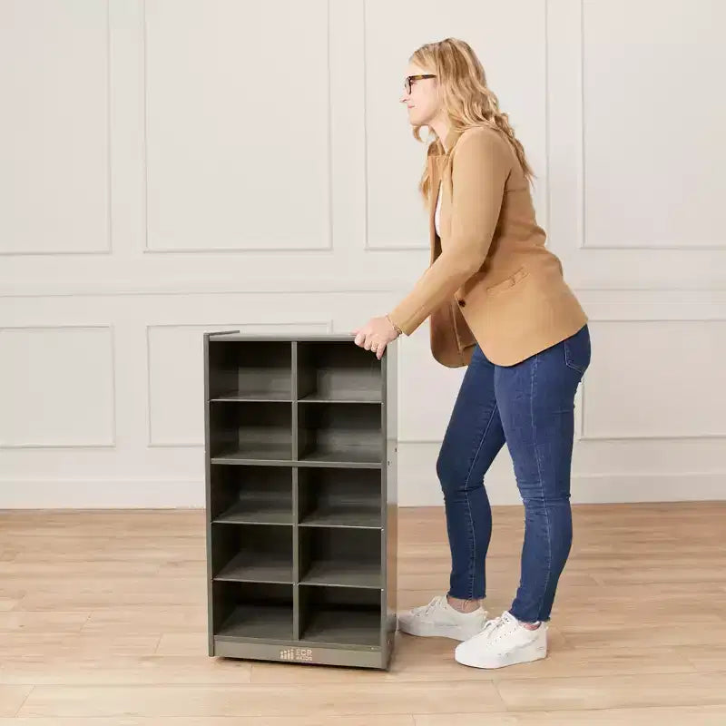 Meuble de rangement mobile ECR4Kids 10 casiers et 10 bacs à façade ouverte, 5x2, Mobilier pour enfants