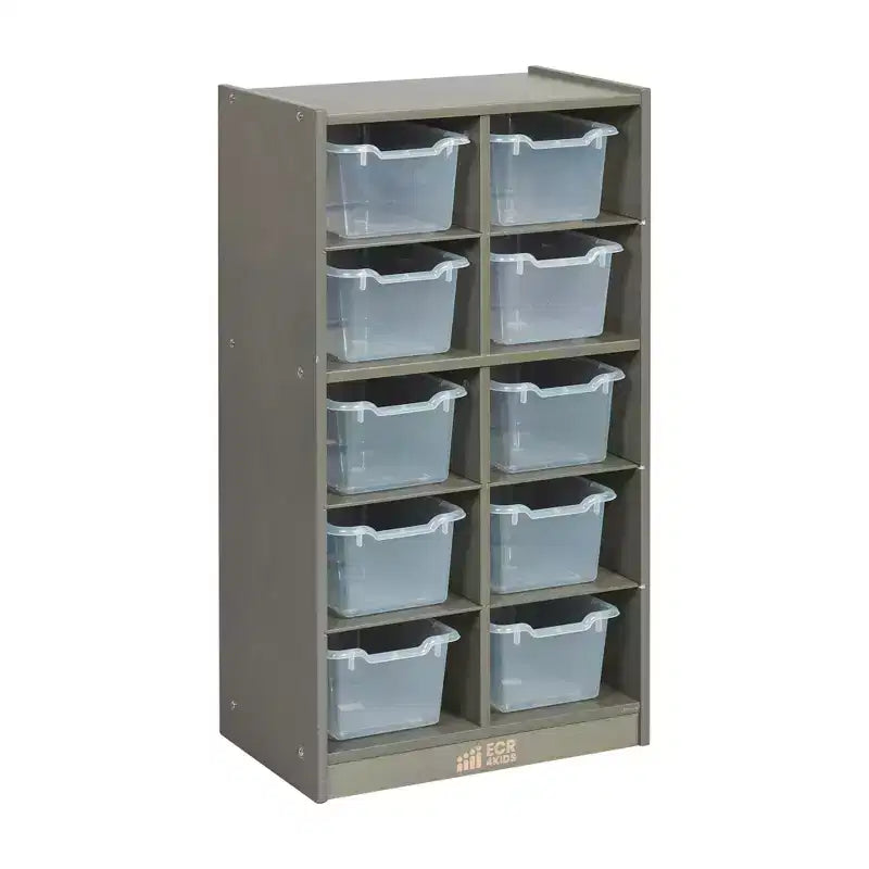 Meuble de rangement mobile ECR4Kids 10 casiers et 10 bacs à façade ouverte, 5x2, Mobilier pour enfants