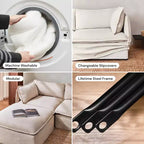 Canapé d'angle modulable 3 places lavable brume | Assise Memorix+ | Oreiller profilé