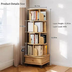 Étagère rotative à 5 niveaux, bibliothèque tournante à 360° pour la présentation, tour de bibliothèque rotative peu encombrante pour chambre, salon, bureau