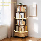 Étagère rotative à 5 niveaux, bibliothèque tournante à 360° pour la présentation, tour de bibliothèque rotative peu encombrante pour chambre, salon, bureau