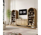 Meuble de rangement à chaussures arqué de 180 cm de haut pour entrée, organisateur de chaussures en bois à 7 niveaux avec étagères réglables, meuble d'exposition moderne pour couloir et chambre à coucher