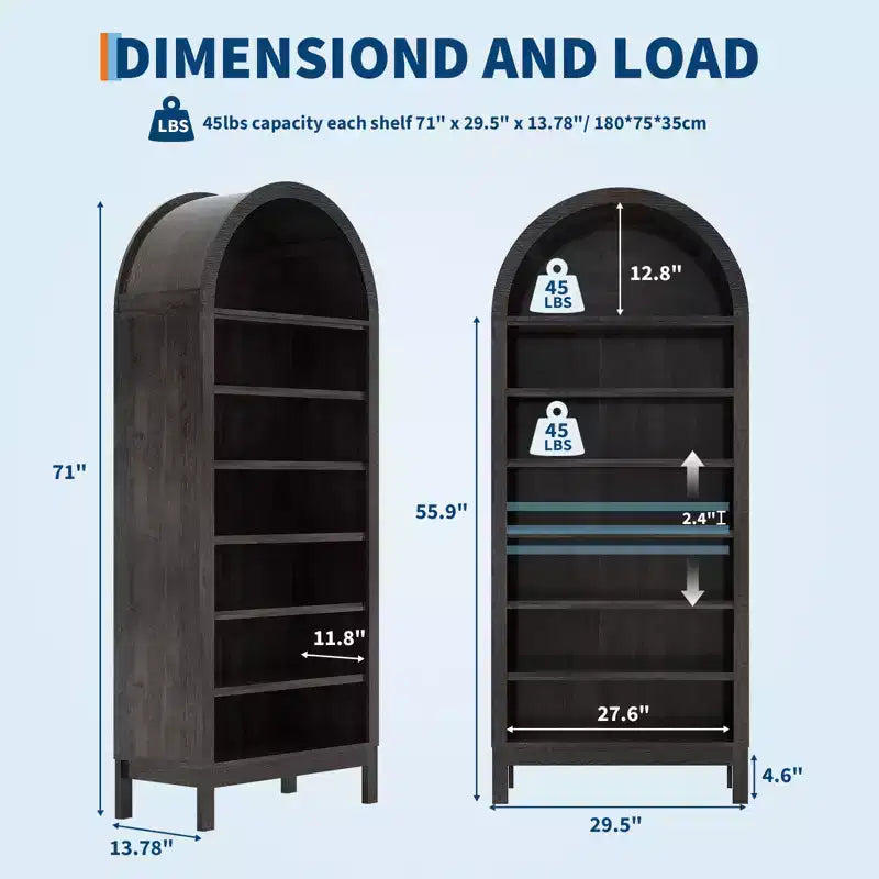 Meuble de rangement à chaussures arqué de 180 cm de haut pour entrée, organisateur de chaussures en bois à 7 niveaux avec étagères réglables, meuble d'exposition moderne pour couloir et chambre à coucher