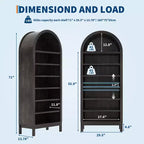 Meuble de rangement à chaussures arqué de 180 cm de haut pour entrée, organisateur de chaussures en bois à 7 niveaux avec étagères réglables, meuble d'exposition moderne pour couloir et chambre à coucher