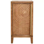 Table d'appoint eHemco Geometric Ripple avec rangement, style rétro moderne, 41,9 x 35,6 x 78,7 cm, mobilier de salon intérieur, finition naturelle