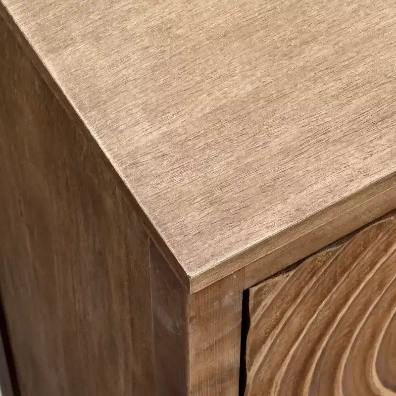 Table d'appoint eHemco Geometric Ripple avec rangement, style rétro moderne, 41,9 x 35,6 x 78,7 cm, mobilier de salon intérieur, finition naturelle