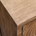Table d'appoint eHemco Geometric Ripple avec rangement, style rétro moderne, 41,9 x 35,6 x 78,7 cm, mobilier de salon intérieur, finition naturelle