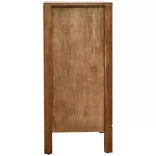 Table d'appoint eHemco Geometric Ripple avec rangement, style rétro moderne, 41,9 x 35,6 x 78,7 cm, mobilier de salon intérieur, finition naturelle