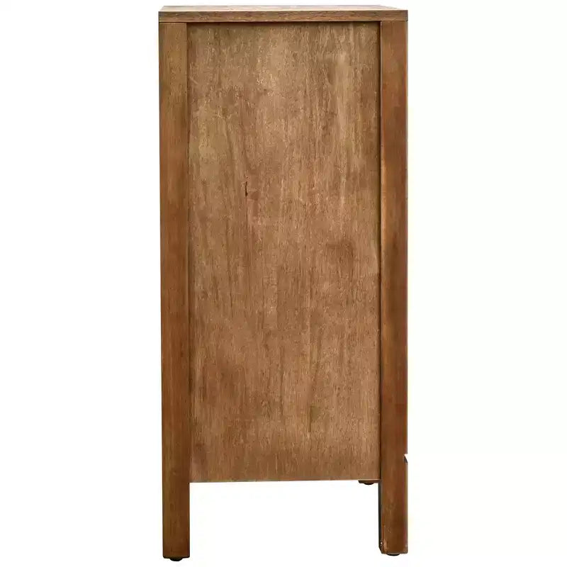 Table d'appoint eHemco Geometric Ripple avec rangement, style rétro moderne, 41,9 x 35,6 x 78,7 cm, mobilier de salon intérieur, finition naturelle