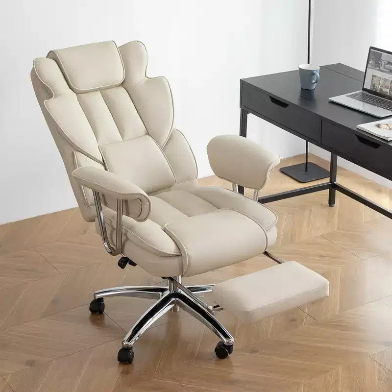 Chaise de bureau de direction à dossier haut, chaise de bureau ergonomique avec assise extra large, support lombaire et accoudoirs rembourrés, chaise de bureau à roulettes pivotante pour la maison