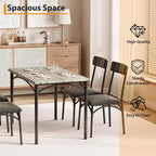 Lot de 4 chaises de salle à manger style industriel - Chaises ergonomiques épaissies pour coin-repas, meubles d'appartement avec cadre en bois